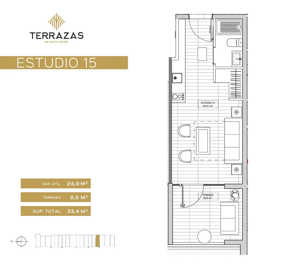 Departamento estudio con vista al mar en Santa María del Mar, fotografía 7